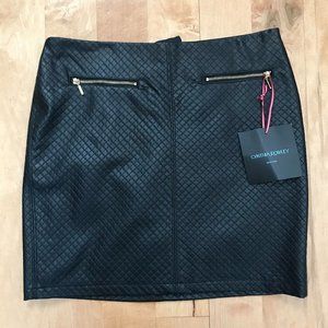 Black faux leather mini skirt - Cynthia Rowley